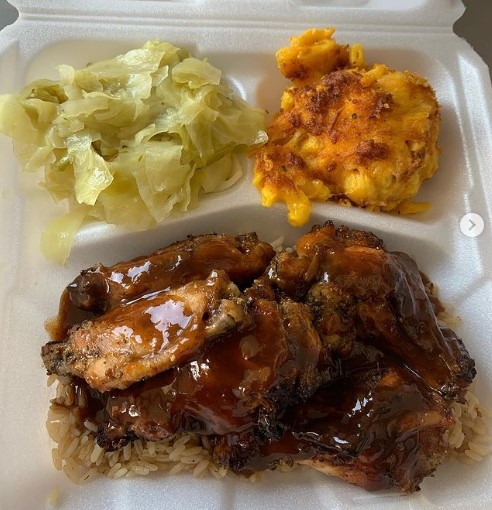 Caribbean soul food spread
